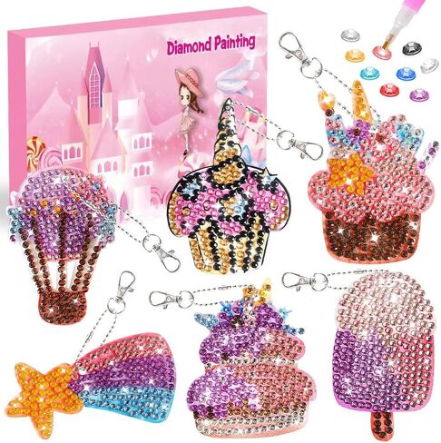 مجموعات طلاء الماس الماسي 5D للأطفال، 9 قطع من مجموعات سلسلة المفاتيح لرسم الماس على شكل حيوانات، الفنون والحرف اليدوية للأطفال من سن 8 إلى 12 عامًا، الرسم بالأرقام لتزيين عيد الميلاد وعيد الميلاد in Kuwait