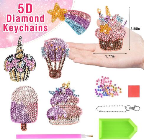 مجموعات طلاء الماس الماسي 5D للأطفال، 9 قطع من مجموعات سلسلة المفاتيح لرسم الماس على شكل حيوانات، الفنون والحرف اليدوية للأطفال من سن 8 إلى 12 عامًا، الرسم بالأرقام لتزيين عيد الميلاد وعيد الميلاد in Kuwait