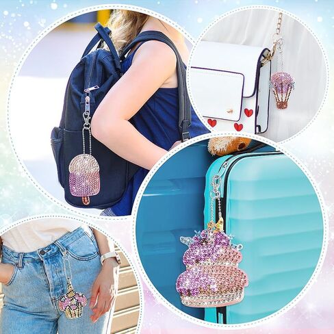 مجموعات طلاء الماس الماسي 5D للأطفال، 9 قطع من مجموعات سلسلة المفاتيح لرسم الماس على شكل حيوانات، الفنون والحرف اليدوية للأطفال من سن 8 إلى 12 عامًا، الرسم بالأرقام لتزيين عيد الميلاد وعيد الميلاد in Kuwait