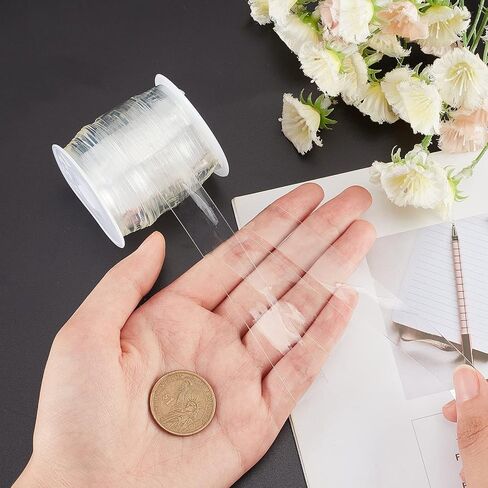 NBEADS 10.94 ياردة (10 متر) حزام مطاطي شفاف، شريط مطاطي شفاف عريض 0.59 بوصة، حزام حمالة صدر شفاف خفيف الوزن، مرن شفاف لمشروع خياطة ملابس حمالة الكتف DIY in Kuwait
