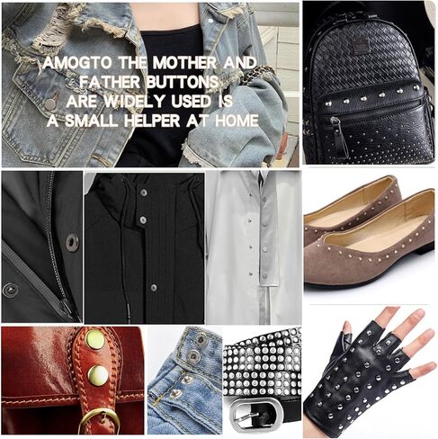 12.5mm Metal Rivets Leather Rivets Kit,6 * 6 8 * 8 Double Cap Brass Rivets Leather Studs with Tools for Leather Repair and Crafts, Snaps Press Studs with Heavy Duty Leather Snap Fasteners Kit in Kuwait