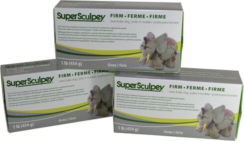 Super Sculpey Sculpting Compound Extra-Firm Gray Oven-Bake Clay - Shatter and Chip Resistant - 1 Lb, Pack of 3 in Saudi Arabia