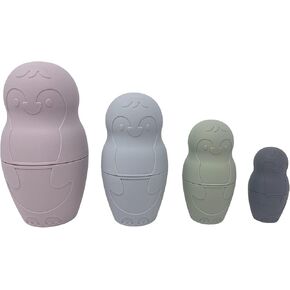 لعبة دمى التعشيش القابلة للتكديس من السيليكون للاطفال الصغار (1+) من بافي بنجوينز: لا توجد أجزاء صغيرة للطفل in Kuwait