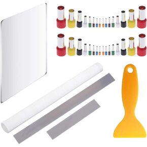 45 قطعة بوليمر الطين عدة الاكريليك بوليمر كلاي الاسطوانية شفرة القاطع مستطيل الاكريليك ورقة دعم مجلس جولة البوليمر كلاي القاطع العفن لكمة أدوات لبوليمر الطين الفخار السيراميك in Kuwait