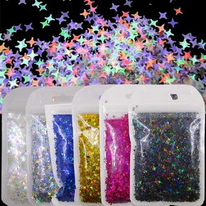 LoveOurHome 60g Valentine Holographic Heart Chunky Glitter Flakes Resin Accessories Craft Supplies Hearts Shapes Glitter Sequins Confetti Acrylic Nails Art Decor (Heart)
