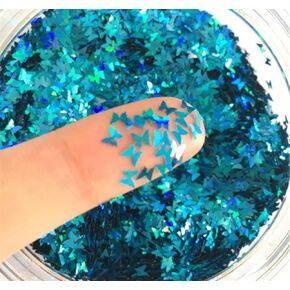 Butterfly Confetti Glitter Laser Sequins for DIY Crafts, Nail Art Decoration, Party Decoration - Holographic Silver, 4mm, 10g