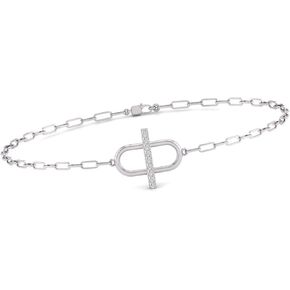 TimeLe$$ Classics Natural Diamond Paperclip Bracelet Available in 14K White Gold in Kuwait