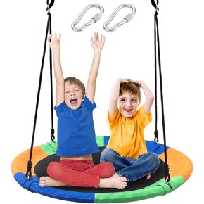 Saucer Tree Swing Seat for Kids 40 Inch Outdoor Round Tree Swing for Children Heavy Duty Safe Durable Easy Install for Backyard in Kuwait