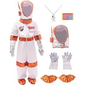 FUNCREVITY Halloween Astronaut Costume for Kids with Helmet Space Suit for Toddlers Boys Girls Pretend Role Play Dress Up in Kuwait