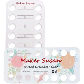 10 Pack Embroidery Thread Organizer Cards, Embroidery Floss Organizer Holder 16 Positions Cross Stitch Per Bobbin for Thread, Embroidery Floss Bobbin Cardboard, Thread Keeper, DIY Storage