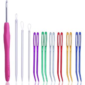 إبرة الغزل، مجموعة إبر نسيج إبرة منحنية، إبر صوف كبيرة العين وخطافات كروشيه للحياكة الكروشيه in Kuwait