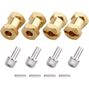 FriHobby Brass 12mm Wheel Spacer Wheel Hubs Extension Drive Adapter for Axial SCX10 & SCX10 II 1/10 RC Crawler (25mm)