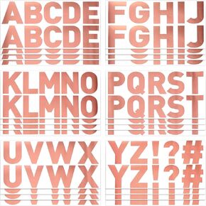 232 Pieces 24 Sheets Large Letter Stickers Big Font Alphabet Letter Number Stickers 2.5 Inch Self Adhesive Letters Number Kit Mailbox Stickers for Mailbox Presentation (Gold, Letter)