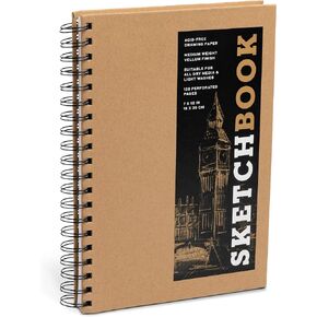 Sketchbook 7 x 10" Kraft Spiral Hardcover Mixed Media Sketchbook for Drawing, Acid-Free Quality Paper (128 pages) (Union Square & Co. Sketchbooks) (Volume 16) in Kuwait