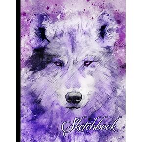 Sketchbook: Wolf Themed Personalized Artist Book | Soft Cover Blank Sketch Pad Tablet | 8.5" x 11", 108 pages | Gifts for Kids Girls Boys Teens Adults | for Drawing Painting Charcoal Ink in Kuwait