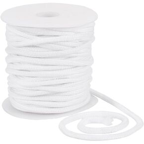 BENECREAT 27.34 Yards Black Drawstring Replacement Rope, 6mm Polycotton Soft Drawstring Cord Replacement with Plastic Spool for Coats Pants Shorts