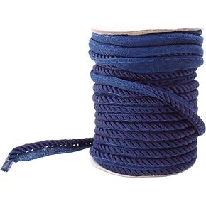 Mandala Crafts Twisted Lip Cord trim by The Yard - Lip Cording for Sewing Pillows Upholstery Trim Edge Sewing Piping Cord (Black)