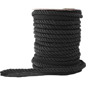 Mandala Crafts Twisted Lip Cord trim by The Yard - Lip Cording for Sewing Pillows Upholstery Trim Edge Sewing Piping Cord (Black)