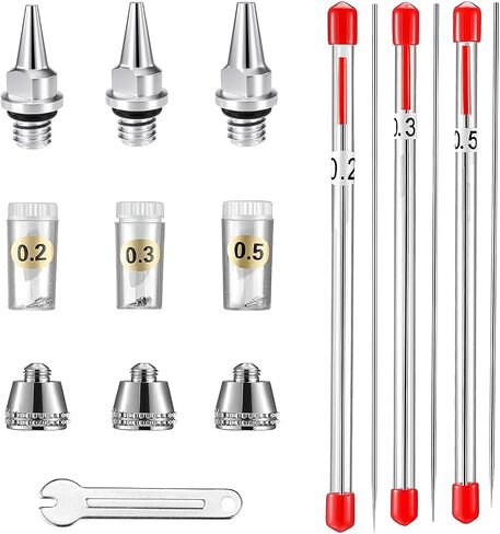 Airbrush Needle Nozzle Kit , 0.2/0.3/0.5mm Replacement Accessories Parts in Kuwait