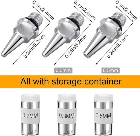 Airbrush Needle Nozzle Kit , 0.2/0.3/0.5mm Replacement Accessories Parts in Kuwait