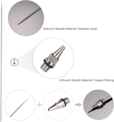 Airbrush Needle Nozzle Kit , 0.2/0.3/0.5mm Replacement Accessories Parts in Kuwait