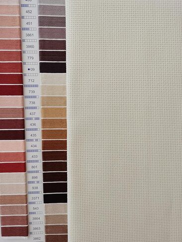 KCS 3 pc of 12" x 18"(30cmx45cm) 16CT Counted Cotton Aida Cloth Cross Stitch Fabric (Sea Foam+Light Blue+Royal Blue) in Kuwait
