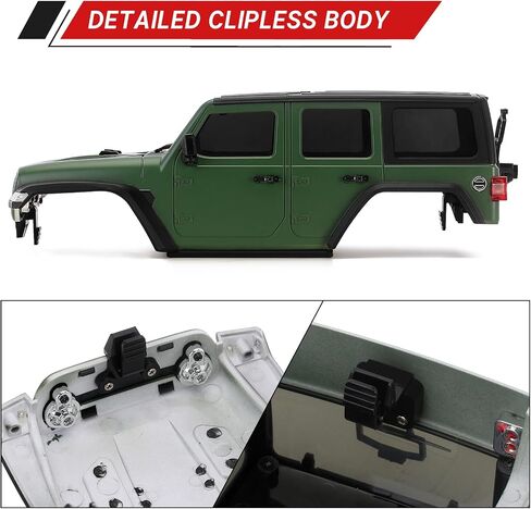 INJORA 6.10in Wheelbase Shell - ABS Hardtop Body Kit with Front Rear Bumpers for TRX4M Bronco Defender (Blue) in Saudi Arabia