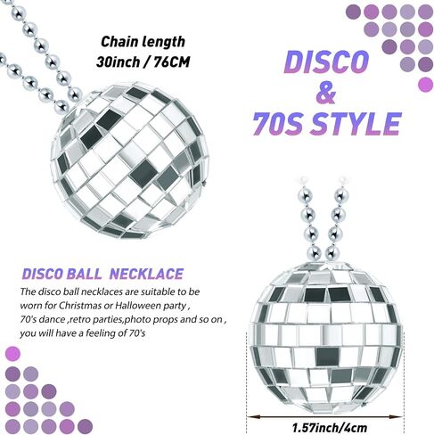 Junkin 48 Pieces Disco Necklaces Decoration Bulk in Kuwait