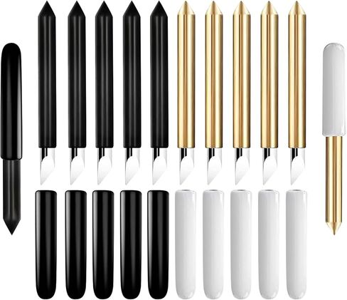 دراجون فلاي دريمز شفرة قطع دقيقة مع غطاء لماكينة كريكت ميكر، غطاء قطع عميق + شفرة قطع عميقة، شفرات صانع لاكسبلور اير 2/ اير 3/ ميكر 3 (4 شفرات) in Kuwait