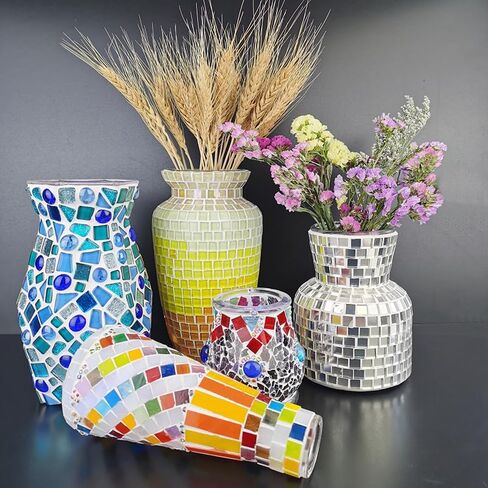1.1LB Random Irregular Glitter Shiny Glass Mosaic Tiles for Crafts Bulk, Glass Mosaic Pieces Set for Cups Picture Frames Home Decoration DIY Art Projects (Mix Green Blue) in Kuwait