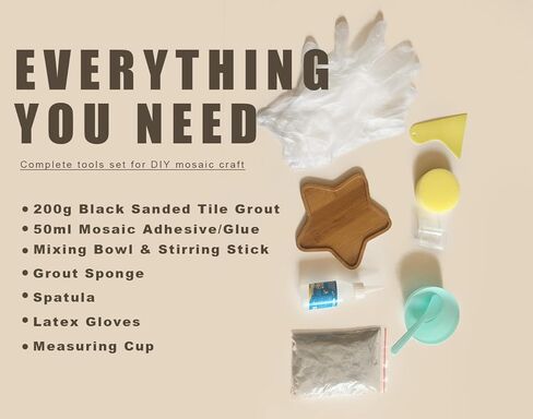 لانياني مجموعة ادوات فسيفساء اساسية من 8 قطع للحرف اليدوية والبلاط والفسيفساء، مجموعة ادوات اساسية من لوازم الزجاج الملون in Kuwait