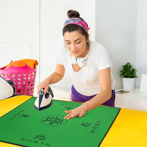 Mahjong Mat, Anti Slip and Noise Reduction Table Cover for Mahjong, Poker, Card Games, Board Games, Slip Resistant Mat,31.5" L x 31.5" W (80cm X 80cm) (Yellow) in Kuwait