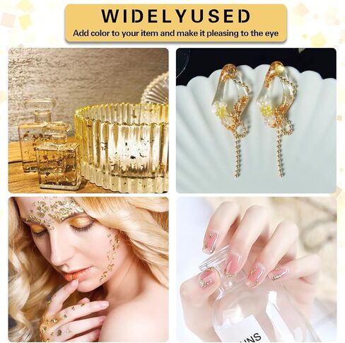 100 قطعة من اوراق الشجر الذهبية، اوراق فويل ذهبية مقلدة 5.5 انش × 5.5 انش للحرف اليدوية وفن الاظافر والتذهيب وفنون الرسم والحرف اليدوية والديكور in Kuwait