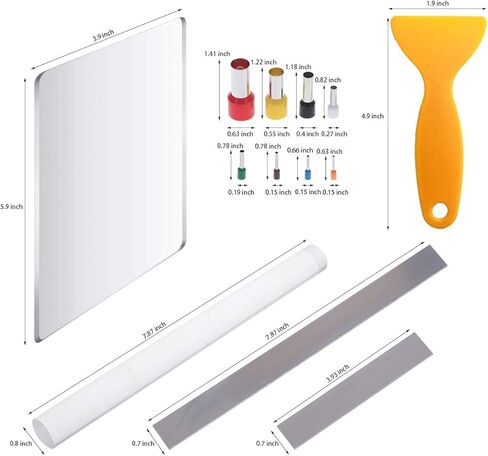 45 قطعة بوليمر الطين عدة الاكريليك بوليمر كلاي الاسطوانية شفرة القاطع مستطيل الاكريليك ورقة دعم مجلس جولة البوليمر كلاي القاطع العفن لكمة أدوات لبوليمر الطين الفخار السيراميك in Kuwait