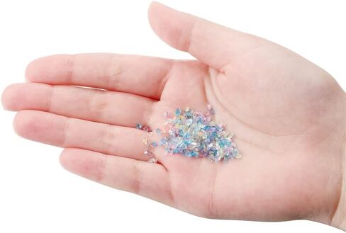 Crushed Glass Irregular Chips, 200g 2-3mm Irregular Glitter Transparent Gravel Gem Stones Broken Glass for Crafts, Nail Arts Decoration DIY Vase Filler Epoxy Resin Mold Jewelry Making (Multicolor) in Kuwait
