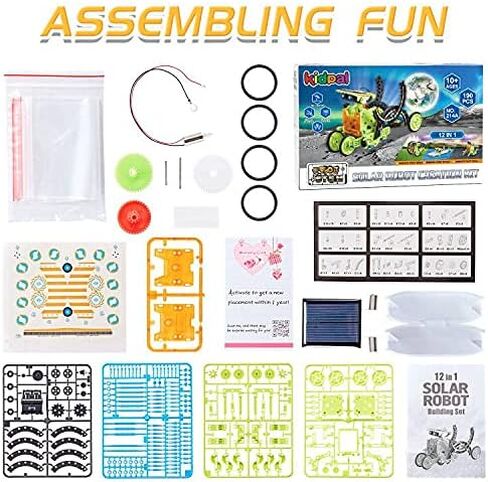 مجموعة أدوات العلوم الروبوتية التي تعمل بالطاقة الشمسية من كيدبال للأطفال من 8 و9 و10 و11 و12 سنة بنين وبنات ألعاب هندسية لبناء مجموعة روبوت خاصة بك في العلوم والتقنية والهندسة وال in Kuwait