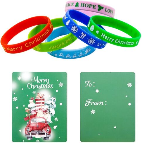 أساور مطاطية لعيد الميلاد 36 قطعة من السيليكون الأساور هدية للأطفال رباط المعصم لوازم الحفلات in Kuwait