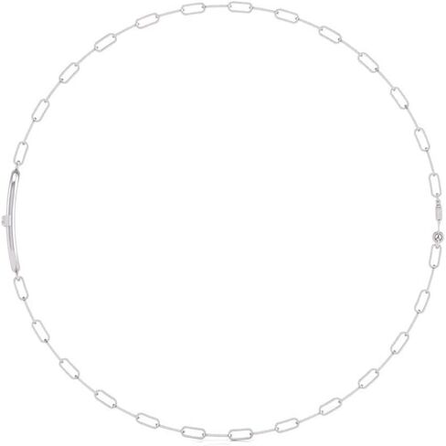 TimeLe$$ Classics Natural Diamond Paperclip Bracelet Available in 14K White Gold in Kuwait