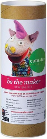 Cate & Levi - Hand Puppet Making Kit - Premium Reclaimed Wool - Machine Washable (Unicorn) in Kuwait
