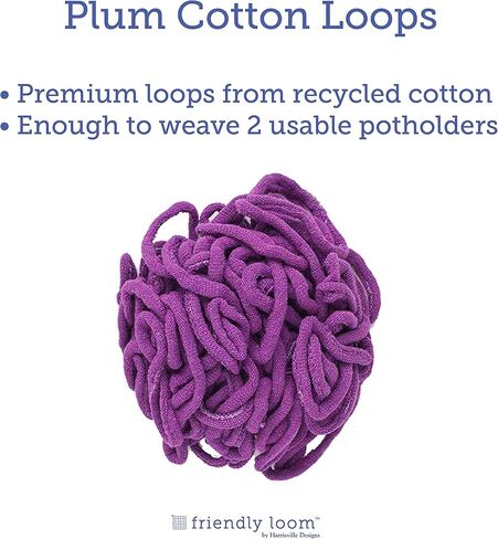 عقد كوب قصير من القطن من فريندلي لوب، 17.78 سم، حلقات بمقاس تقليدي تصنع 2 مسكاجين، حياكة يدوية للأطفال والكبار - خوخي من هاريسفيل ديزاينز in Kuwait