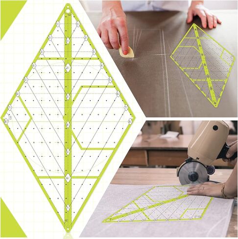 Kanayu 60 Degree Diamond Ruler Acrylic Patch Templates 60 Degree Triangle Ruler for Quilting Sewing Piecing in Saudi Arabia