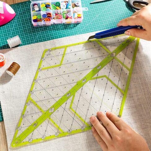 Kanayu 60 Degree Diamond Ruler Acrylic Patch Templates 60 Degree Triangle Ruler for Quilting Sewing Piecing in Saudi Arabia