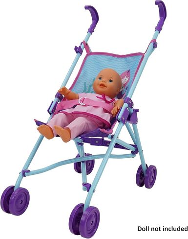 509 Crew 509: Mermaid Doll Umbrella Stroller - Kids Pretend Play Stroller, Easy Fold Storage & Travel, Fits Dolls Up to 18", Ages 3+ (T701028) in Kuwait