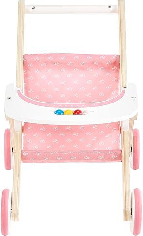 Hape Babydoll Stroller Toddler Wooden Doll Play Furniture Pink, L: 17.5, W: 12.8, H: 20.2 inch in Saudi Arabia