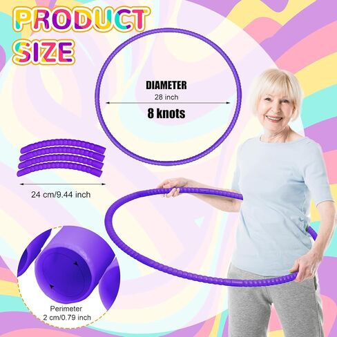 Poen 10 Pcs Exercise Hoop Adjustable Detachable Plastic Toy Hoop Colored Hoop Circles Playground Toys for Gymnastics Games Dog Agility Equipment Party Decor, 28 Inch in Kuwait