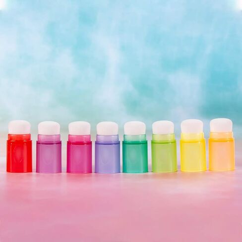 فرش مزج الحبر Yoseng 8 أصابع للطلاء والرسم والحبر وصناعة البطاقات والسلع لطلاء الأصابع، ومقابض مرمزة بالألوان أداة مزج الحبر بألوان قوس قزح (بدون صندوق هدايا) in Kuwait