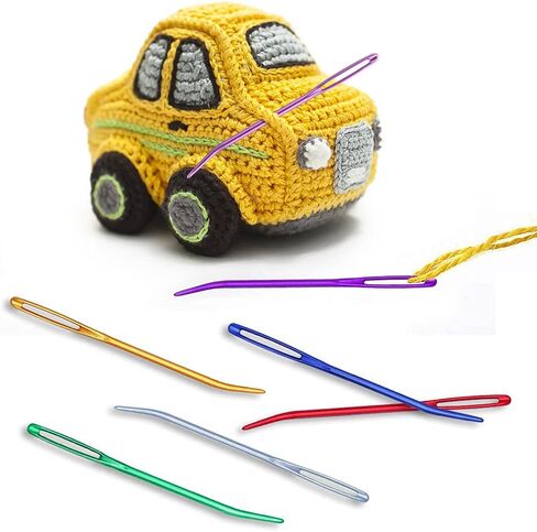 إبرة الغزل، مجموعة إبر نسيج إبرة منحنية، إبر صوف كبيرة العين وخطافات كروشيه للحياكة الكروشيه in Kuwait