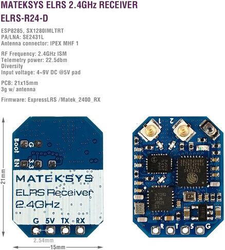 MATEK Mateksys ExpressLRS ELRS 2.4GHz ELRS-R24-D Nano Receiver for RC FPV Micro Mini Freestyle Long Range Racing Drones in Saudi Arabia