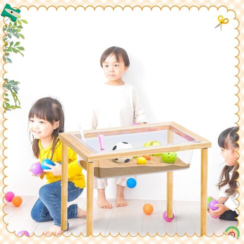 Uiifan 2 Sets Sensory Table Wood Sand Table Water Table Interactive Kids Activity Table Kids Art Table Gift for Kids Toddlers Classroom Preschool Play Daycare Learn Water Sand, 23.9 x 15.9 x 20 Inch in Saudi Arabia