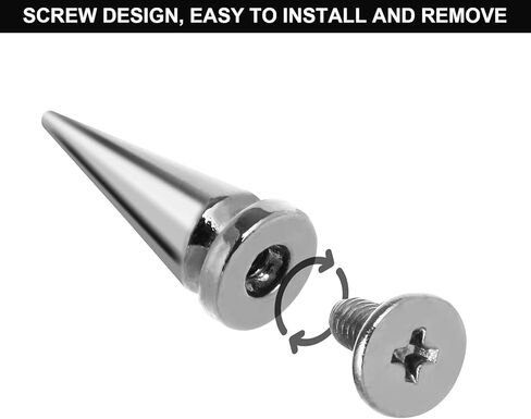 100 Sets Studs and Spikes for Clothing Cone Spike Studs Silver Screwback Studs 10x25mm Spikes DIY Craft Cool Rivets Punk Spikes for Shoes Leather Crafts in Kuwait